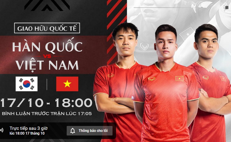 Xem trực tiếp bóng đá Việt Nam và Hàn Quốc

